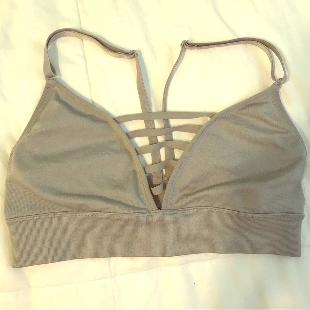 Gray sports bra